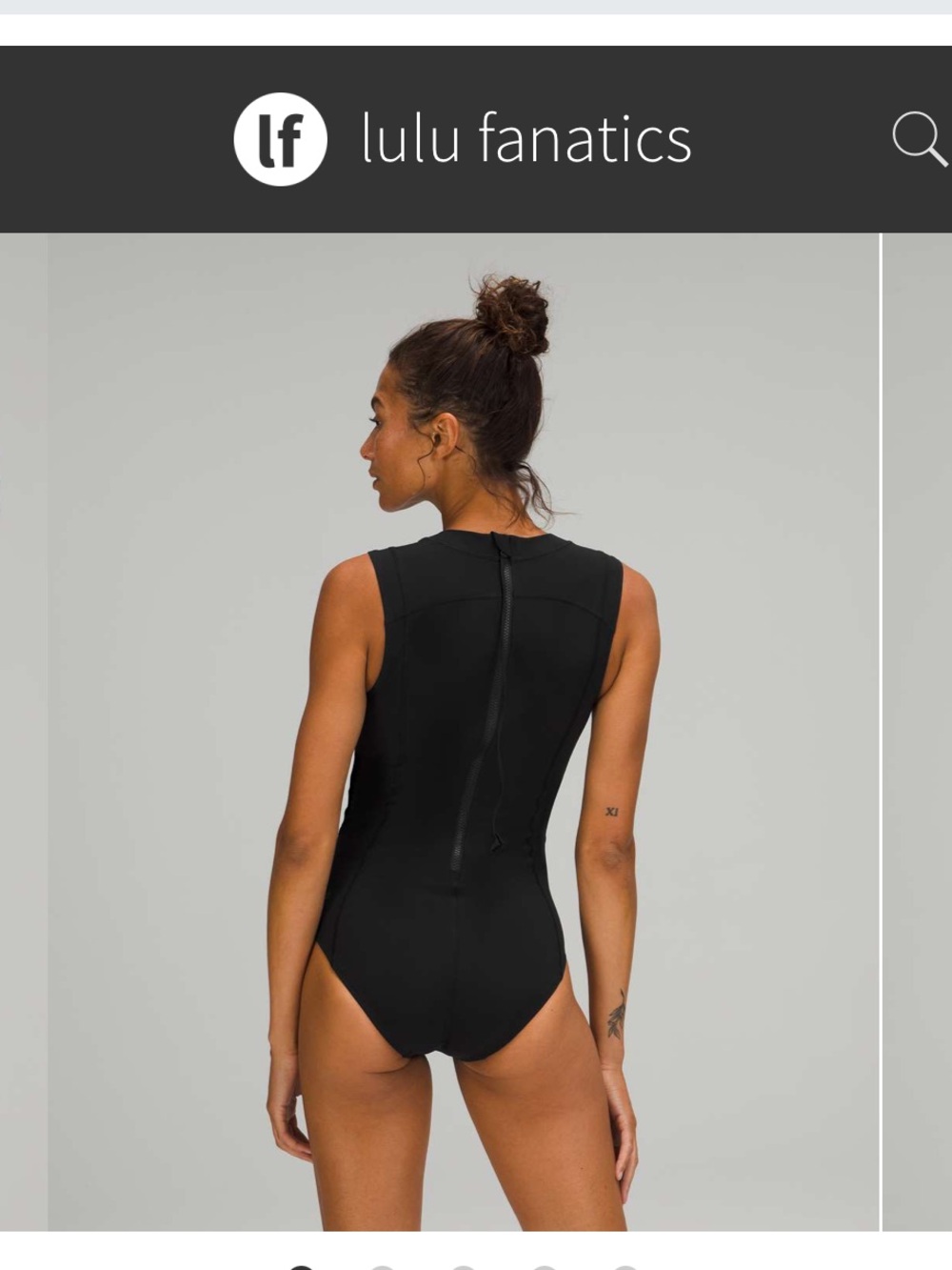 Lululemon Zip-Back Paddle One Piece Swim Suit Sz 12 Black UV Protection 1273